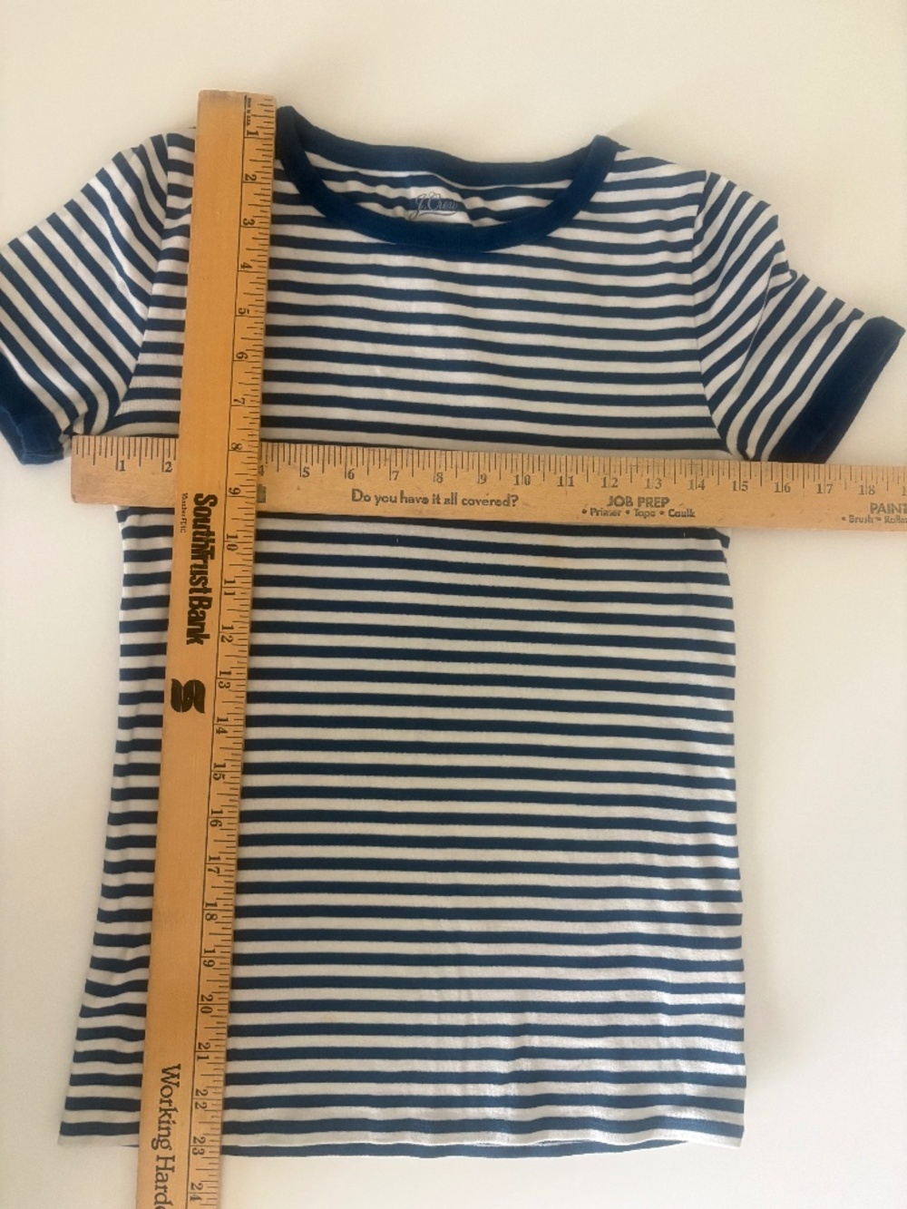 Like New J Crew Perfect Fit ringer T shirt Small in blue strip